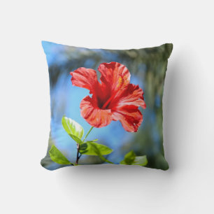 Rode Hibiscus Kussen