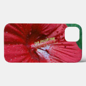 Rode Hibiscus Met Regendruppels Case-Mate iPhone Case (Achterkant (horizontaal))