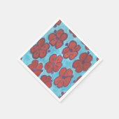 Rode Hibiscus patroon papier servetten (Hoek)