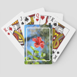 Rode Hibiscus Pokerkaarten