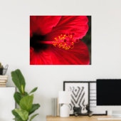 Rode Hibiscus Poster (Thuiskantoor)