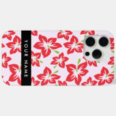 Rode Hibiscus, Rode bloemen, Jouw naam Case-Mate iPhone Case (Achterkant (horizontaal))