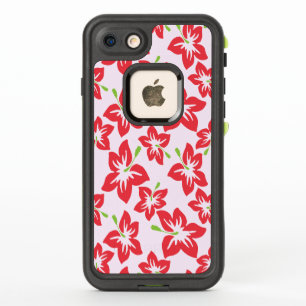 Rode hibiscus, rode bloemen, patroon van bloemen