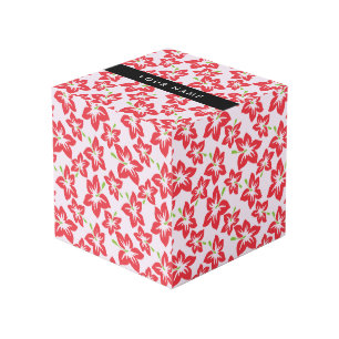 Rode Hibiscus, Rode Bloemen, Uw Naam Kubus