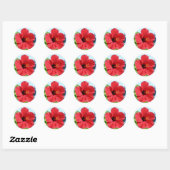 Rode Hibiscus Sticker (Vel)