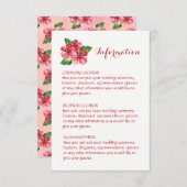 Rode Hibiscus Tropische Bruiloft Informatie Kaarte Informatiekaartje (Voorkant / Achterkant)