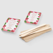 Rode Hibiscus Tropische Huwelijksceremonieprogramm Handwaaier (Niet-gemonteerd)