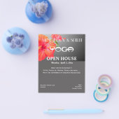 Rode Hibiscus Yoga A5 folder Flyer (Enkel)