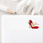 Rode hoge hak schoenen / Santa Elf / Label (Insitu)