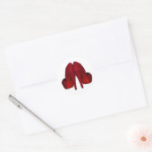 Rode hoge hak schoenstickers ronde sticker (Envelop)