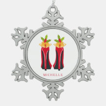 Rode Hoge Hakken met Kerstmisklokken