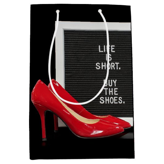 Rode hoge hoogten met teken medium cadeauzakje (Voorkant)