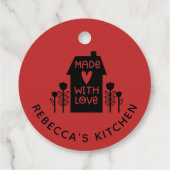 Rode homemade met liefde bedankjes labels (Achterkant)