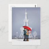 rode hond in parapest briefkaart (Voorkant / Achterkant)