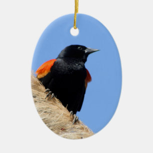 Rode hond keramisch ornament
