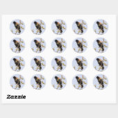 Rode hond ronde sticker (Vel)