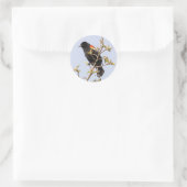 Rode hond ronde sticker (Tas)