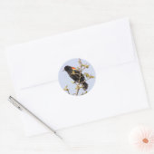 Rode hond ronde sticker (Envelop)