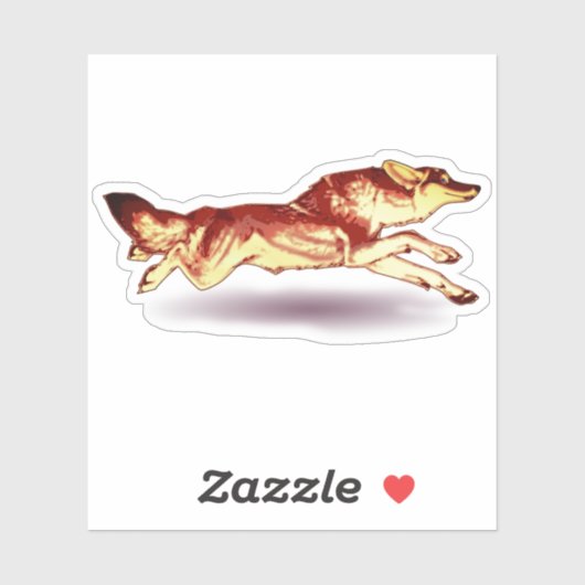 Rode hond sticker (Vel)