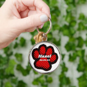 Rode hondenband sleutelhanger (Hand)