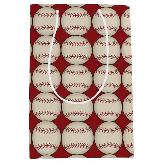 Rode honkbalsport Birthday Gift Bag Medium Cadeauzakje (Voorkant)