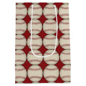 Rode honkbalsport Birthday Gift Bag Medium Cadeauzakje (Achterkant)