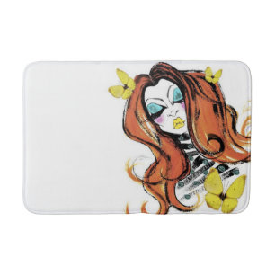Rode hoofden en Butterflies Bath Mat