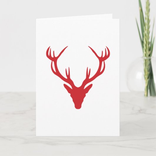 Rode HoofdKerstmis van het Mannetje of de Partij Feestdagen Kaart (Voorkant)