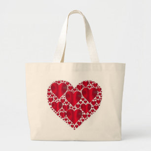 RODE HOORZITTEN VOOR VALENTIJNSDAG GROTE TOTE BAG