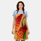 rode hotpokerbloemen afdrukken schort (Gedragen)