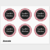Rode Houndstooth Keuken Stickers (Vel)
