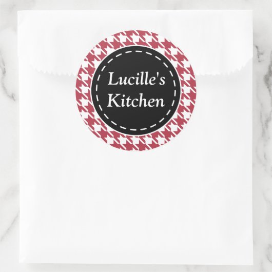 Rode Houndstooth Keuken Stickers (Tas)
