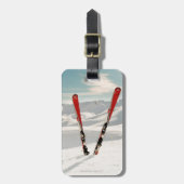 Rode huid bagagelabel (Voorkant verticaal)