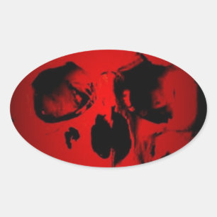 Rode huid ovale sticker
