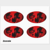 Rode huid ovale sticker (Vel)