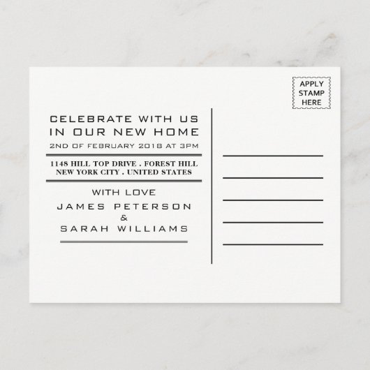 Rode Huis Logo, uitnodiging van de Housewarming Pa (Achterkant)