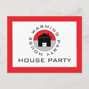 Rode Huis Logo, uitnodiging van de Housewarming Pa Briefkaart