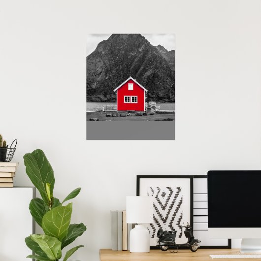 Rode Huis Poster (Thuiskantoor)