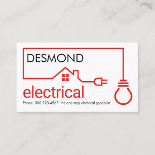 Rode Huishoudelijke Elektriciteitsdraad Circuit Visitekaartje
