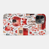 Rode huizen en huizen schattig papier blad Case-Mate iPhone case (Achterkant (horizontaal))