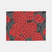 Rode hydrangea fleece deken (Voorkant (Horizontaal))