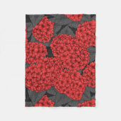 Rode hydrangea fleece deken (Voorkant)