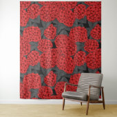 Rode hydrangea wandkleed (In situ)