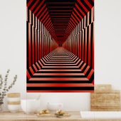 Rode hypnotische illusies poster (Keuken)