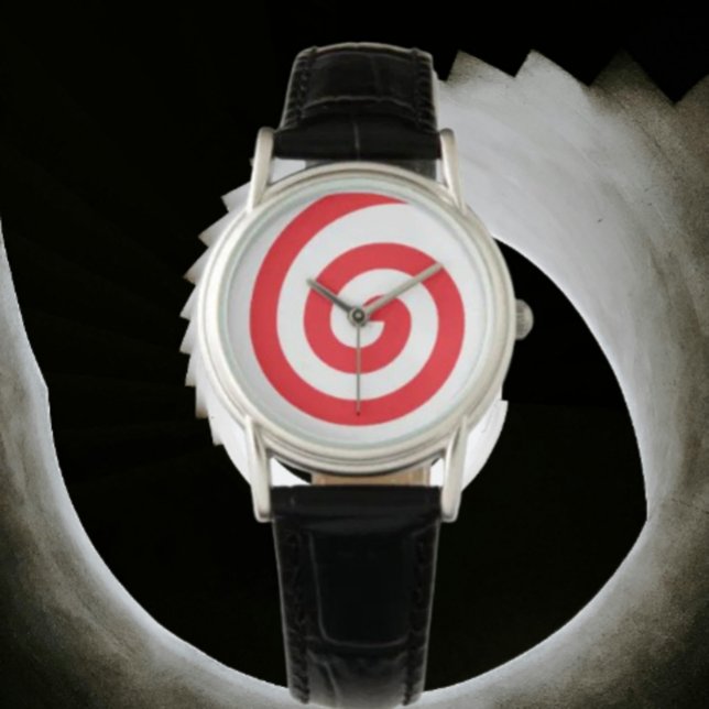 Rode hypnotiserende spiraal horloge (Creator heeft geüpload)