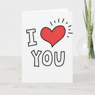 Rode I Love You Doodle Valentijnskaart Kaart