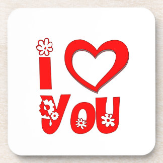 Rode I Love You Minimalistische Hart Drank Onderze Bier Onderzetter