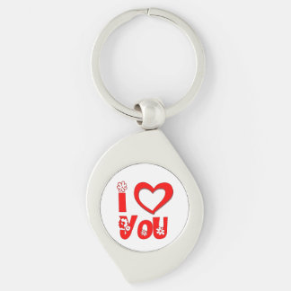 Rode I Love You Minimalistische Hart Metalen Sleut Sleutelhanger