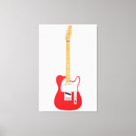 RODE ICONISCHE ELEKTRISCHE GITAAR 40x60 Canvas Afdruk
