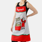 Rode ijsborst met bier en kerstman schort (Insitu)